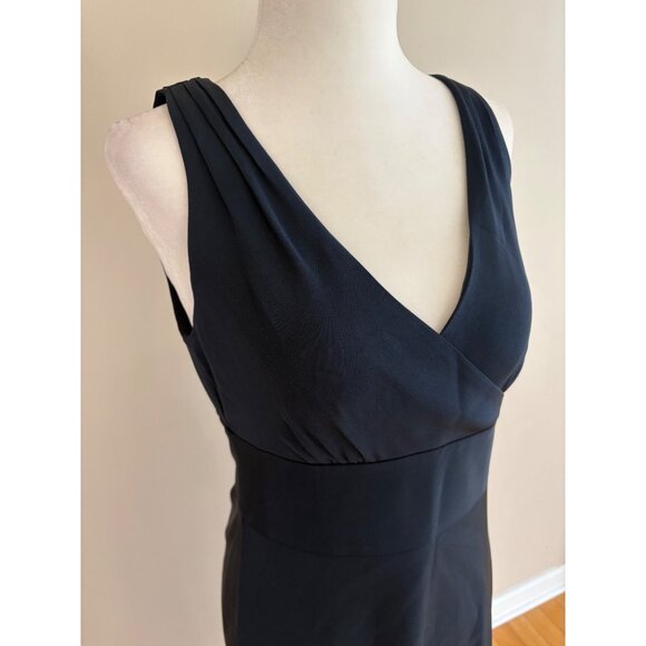 J.Crew Sophia Silk Chiffon Sleeveless V-Neck Midi Dress Navy Blue Women’s 6 - Picture 3 of 14